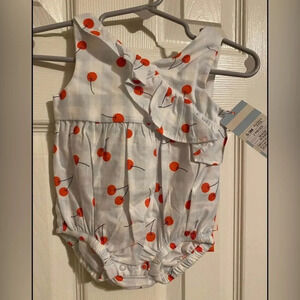 NWT Cat & Jack Cherry Romper with Headband